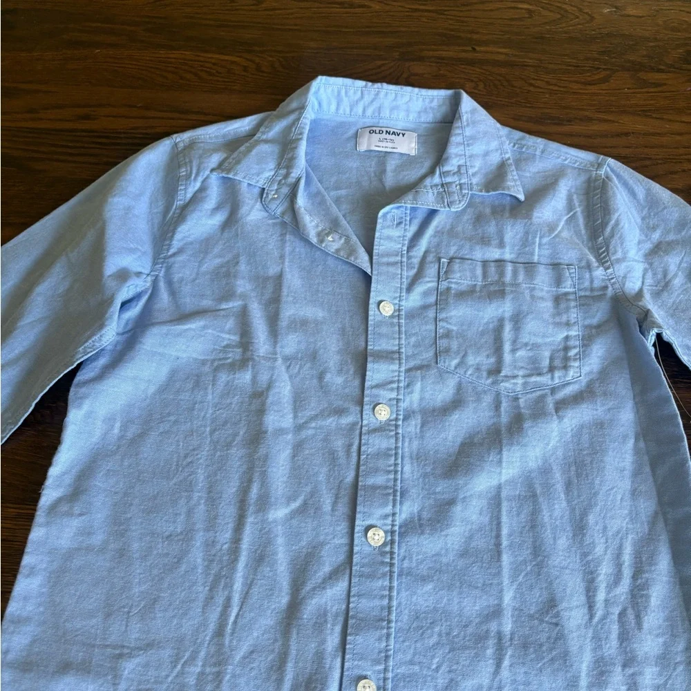 Old navy boys NWT light blue button down shirt